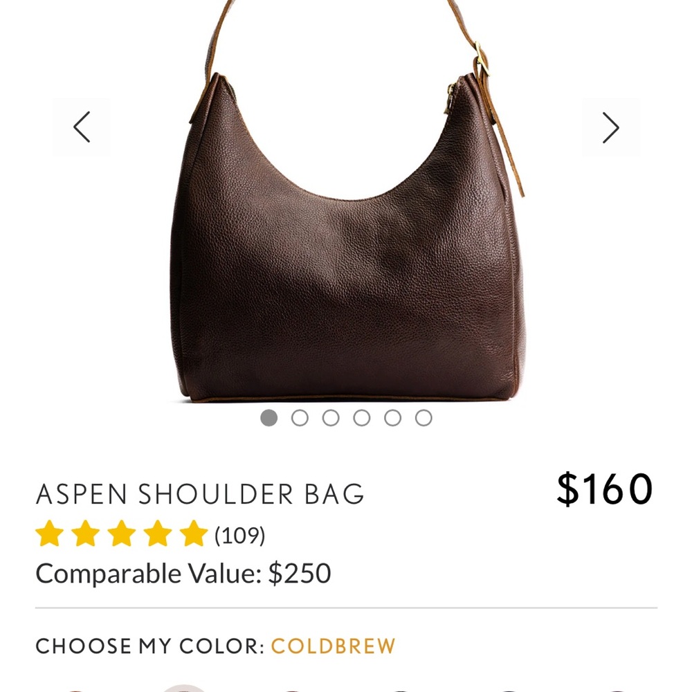 Portland Leather Shoulder Bag in Coldbrew - Picture 2 of 9